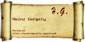 Heinz Gergely névjegykártya